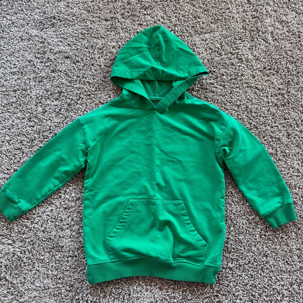 Green Kids Hoodie Size 5 (Fits 4-5T) Cotton Pullover